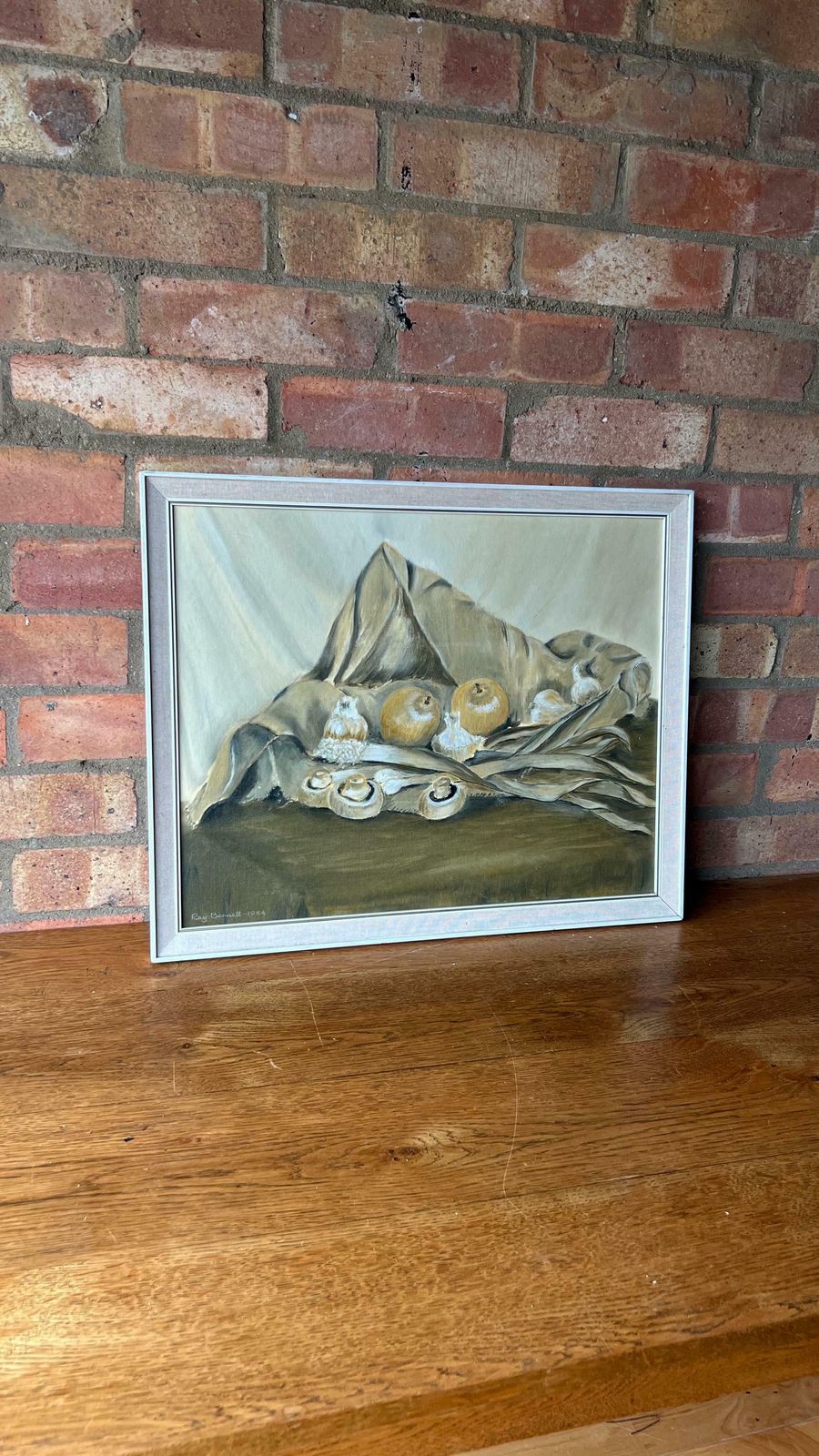 photo for sale Original Mid Century Still Life Oil Painting By Ray Bennett