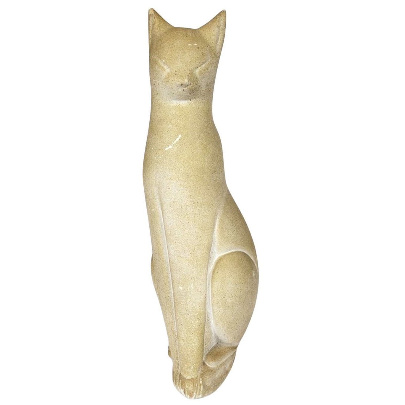 Cat Plaster Sculpture Signed J Nam, Pseudonym Of Jacques Lehmann (1881 1974)