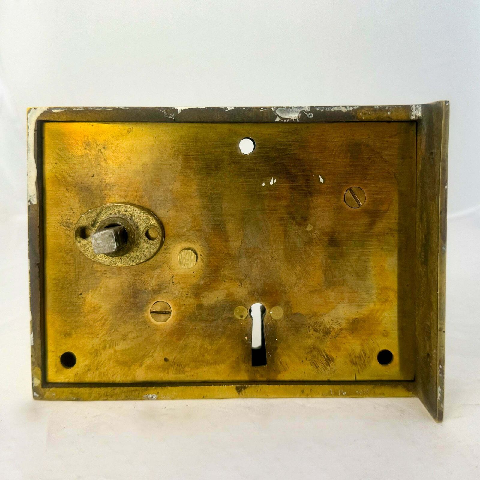 Antique Brass Rim Lock With Dutch Drop Handles And Key photo buy