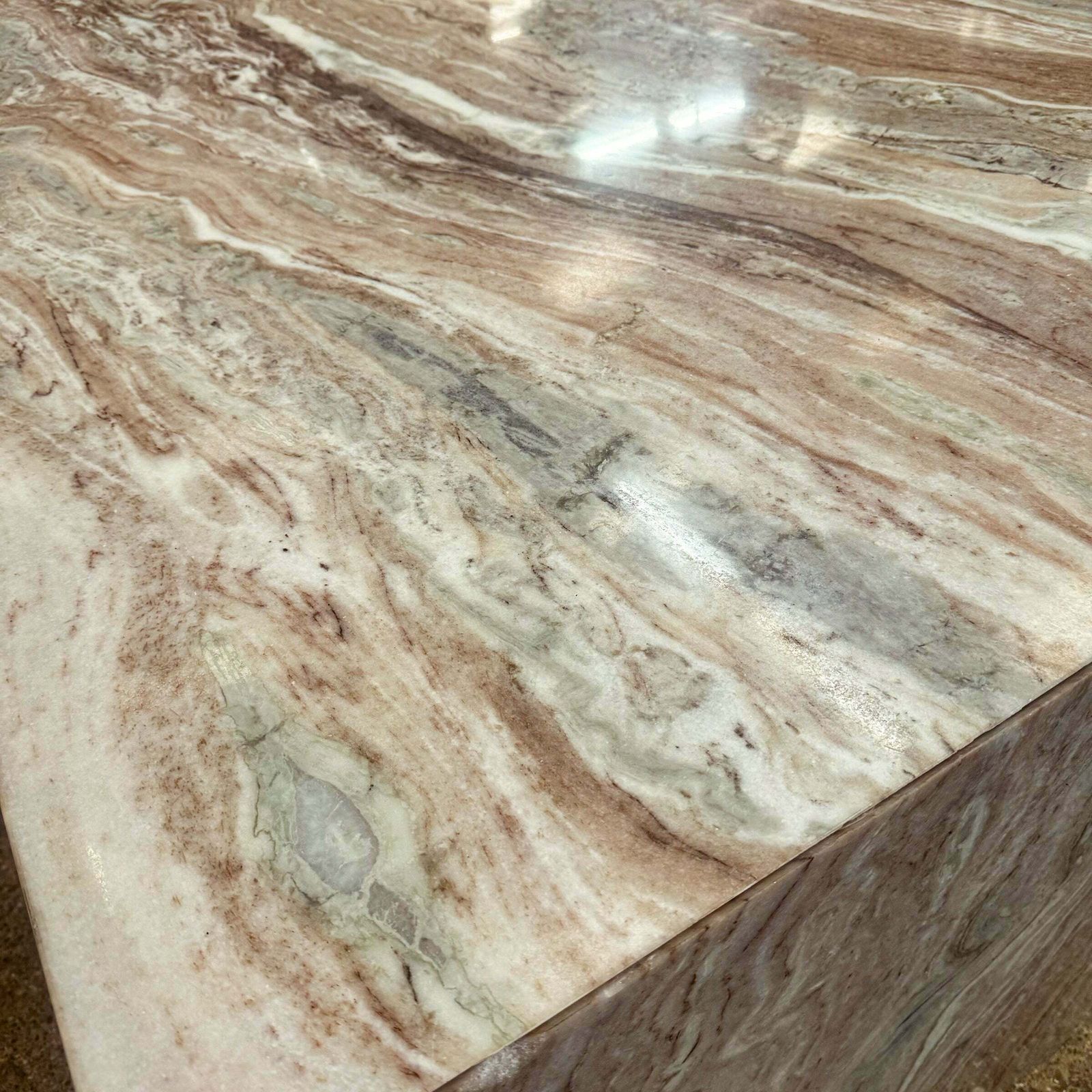 photo for sale Brown And Green Marble Kitchen Island With Sink