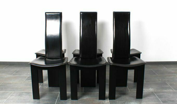 High Back Saddle Leather Chair By Pietro Costantini, Set Of 6 photo vinterior