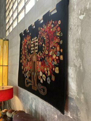Wool Wall Tapestry With Fantasy Scene In The Style Of Egyptian, 1970s photo furniture