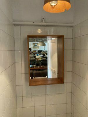 Pine Wall Mirror Attributed To Ate Van Apeldoorn For Houtwerk Hattum, 1970s