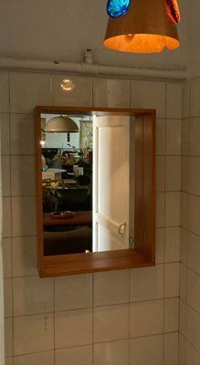 Pine Wall Mirror Attributed To Ate Van Apeldoorn For Houtwerk Hattum, 1970s photo furniture