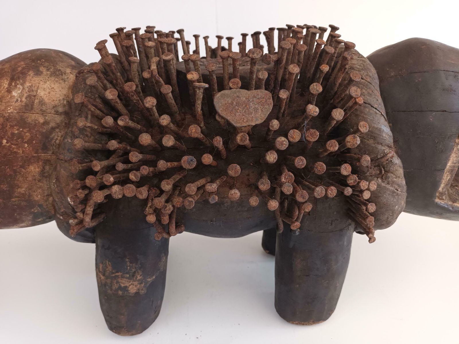 Antique Large Bakongo Dog Kozo Fetish Double Headed Congo Tribal Vintage Decorative Art Protective Figure Sculpture photo Art