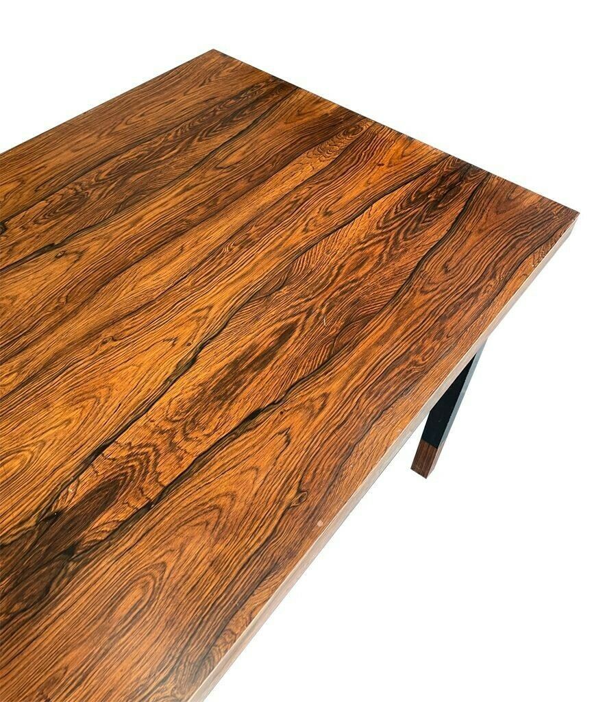 A Very Sleek Danish 1960s Rosewood Coffee Table With Black Metal Frame And Legs photo 2250.0