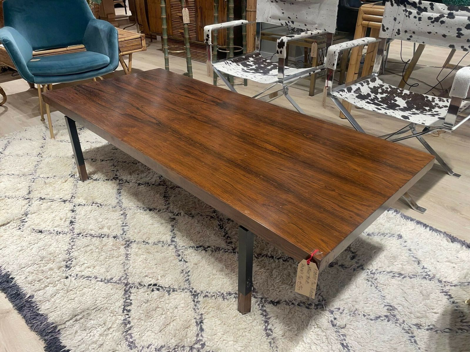 photo furniture A Very Sleek Danish 1960s Rosewood Coffee Table With Black Metal Frame And Legs