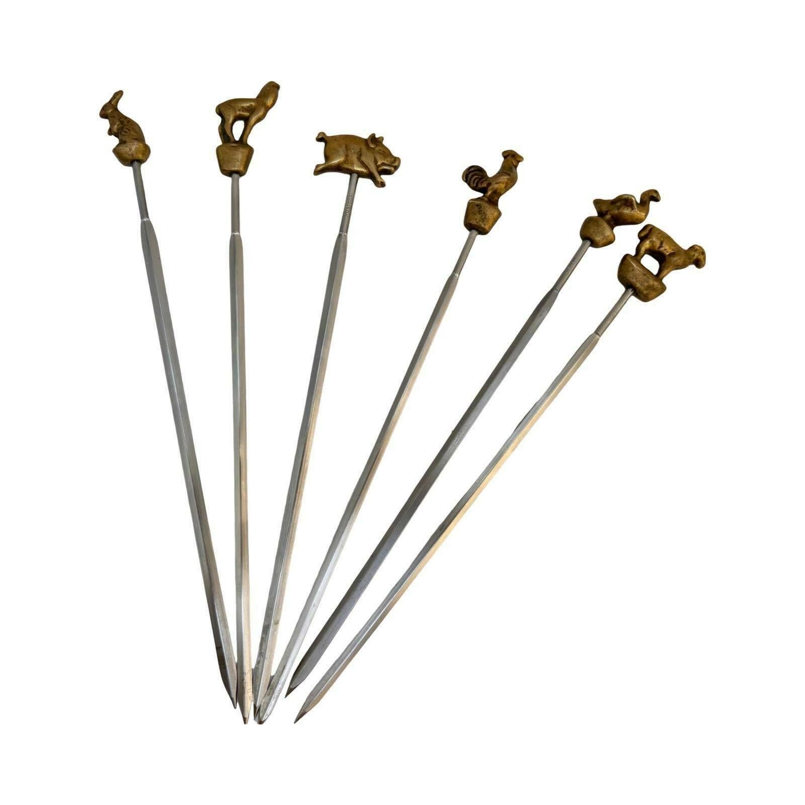 photo furniture Barbecue Skewers Animals Grilled Meat Fruits Scampi/ Seafood Metal Marshmellow Vintage Handmade Grill Accessories Bbq Skewer Set Gift
