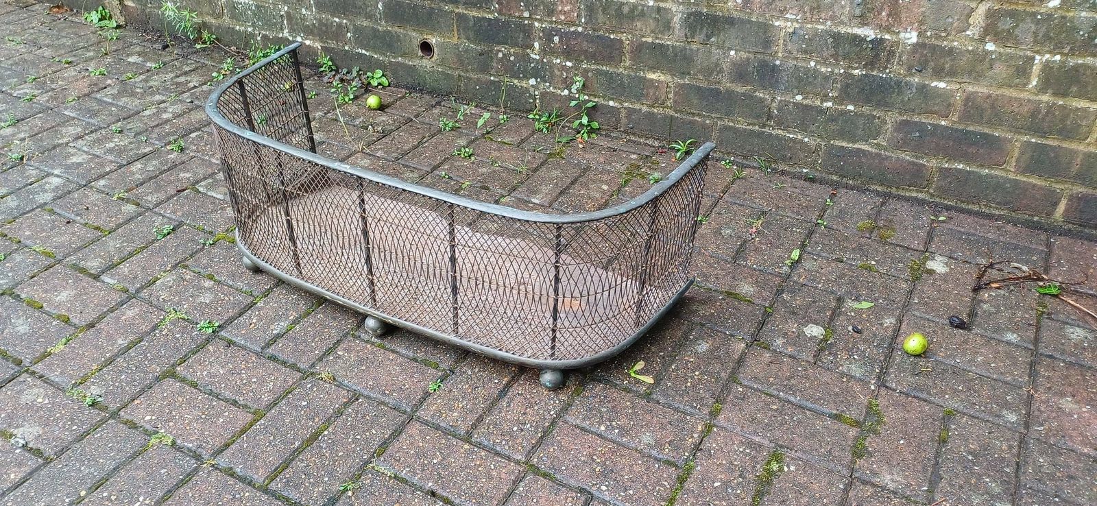 Vintage Iron And Brass Decorative Meah Feature Fender Fire Guard Fire Screen Fireplace photo for sale