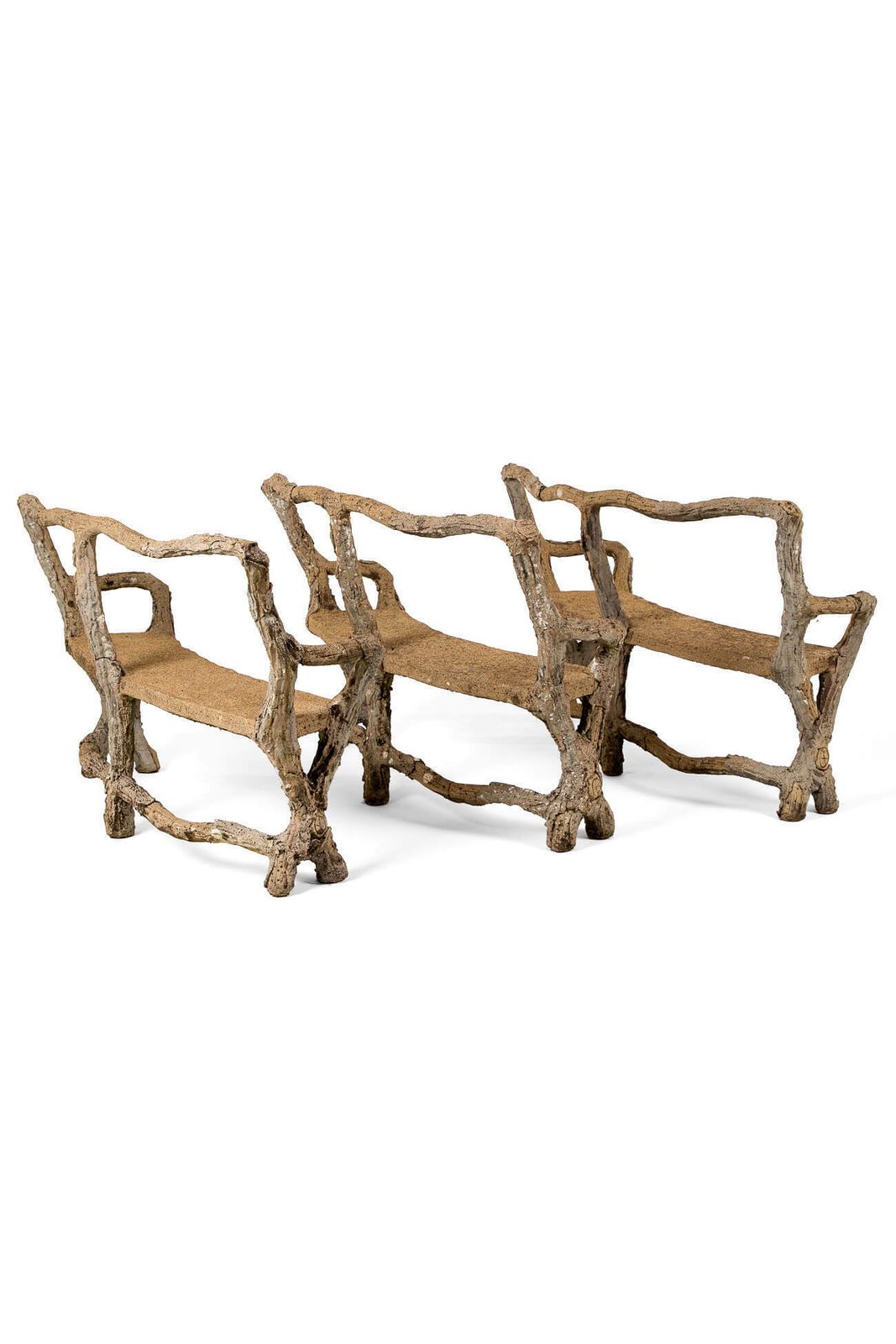 French Faux Bois Stone Benches photo vinterior