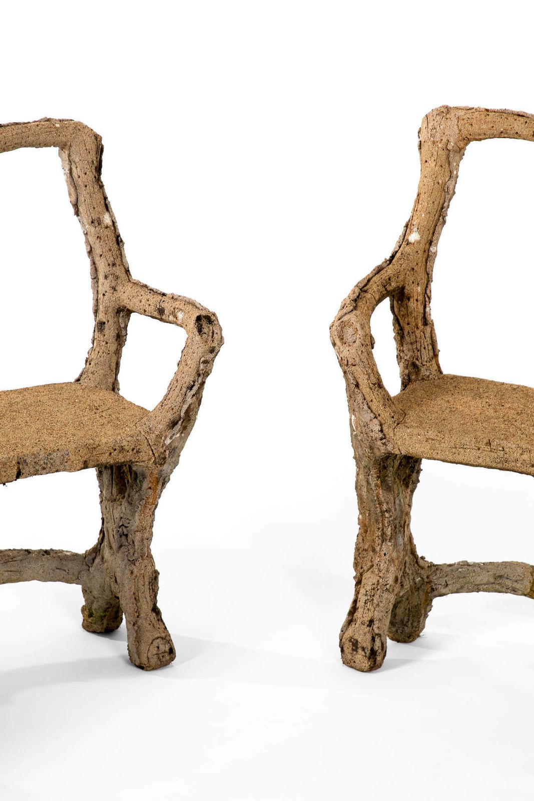 photo furniture French Faux Bois Stone Benches