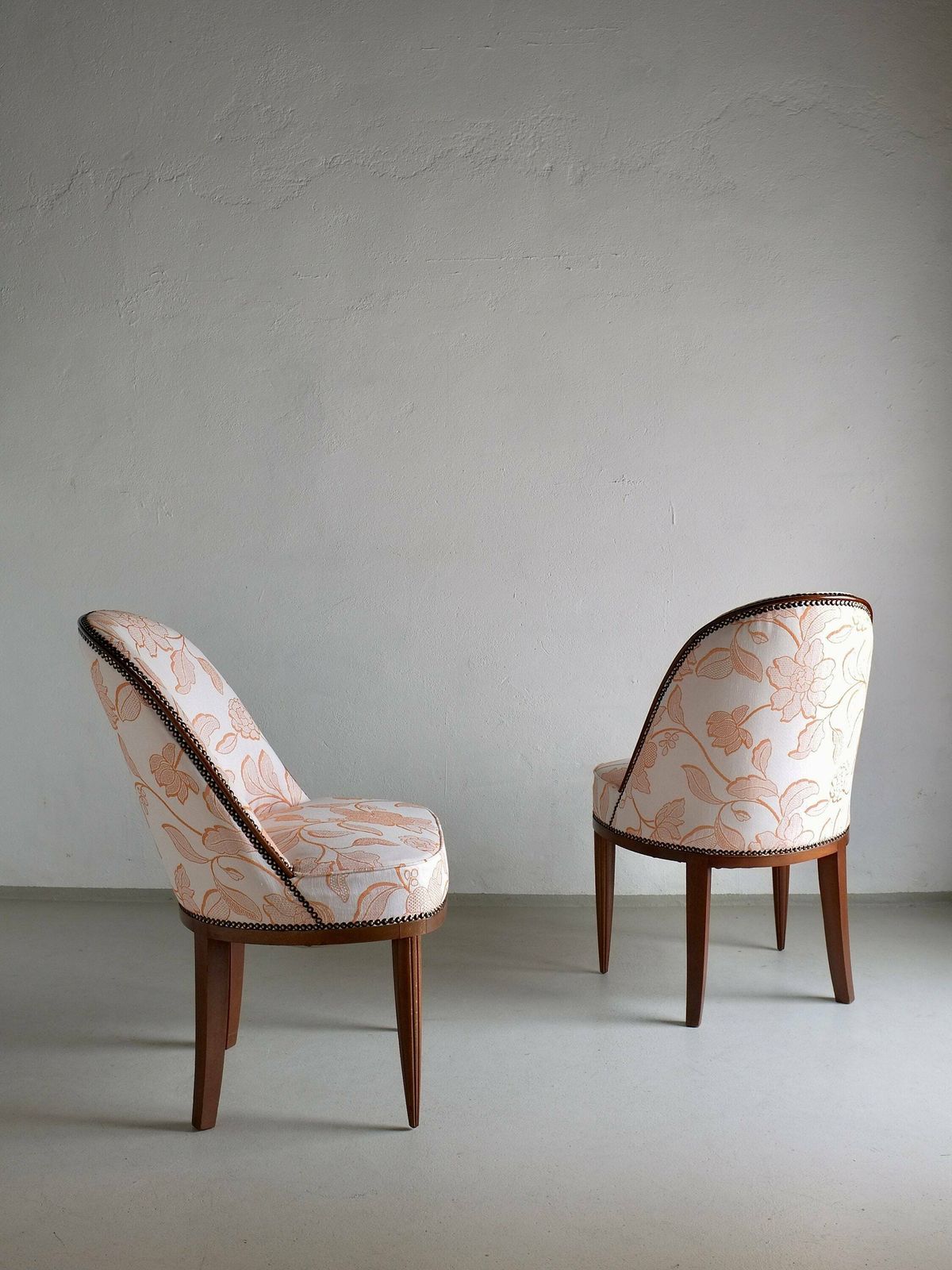 2 Art Deco Mahogany Curved Back Chairs | France | 1920s photo furniture