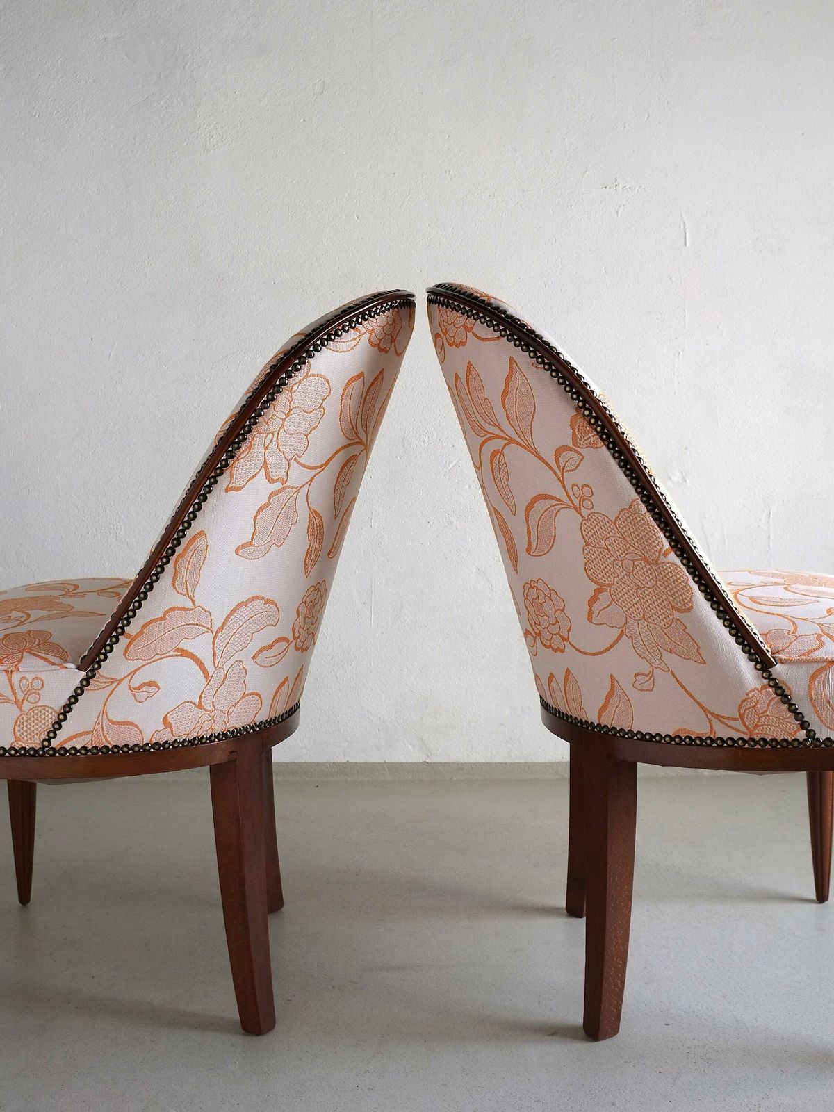 2 Art Deco Mahogany Curved Back Chairs | France | 1920s photo Furniture