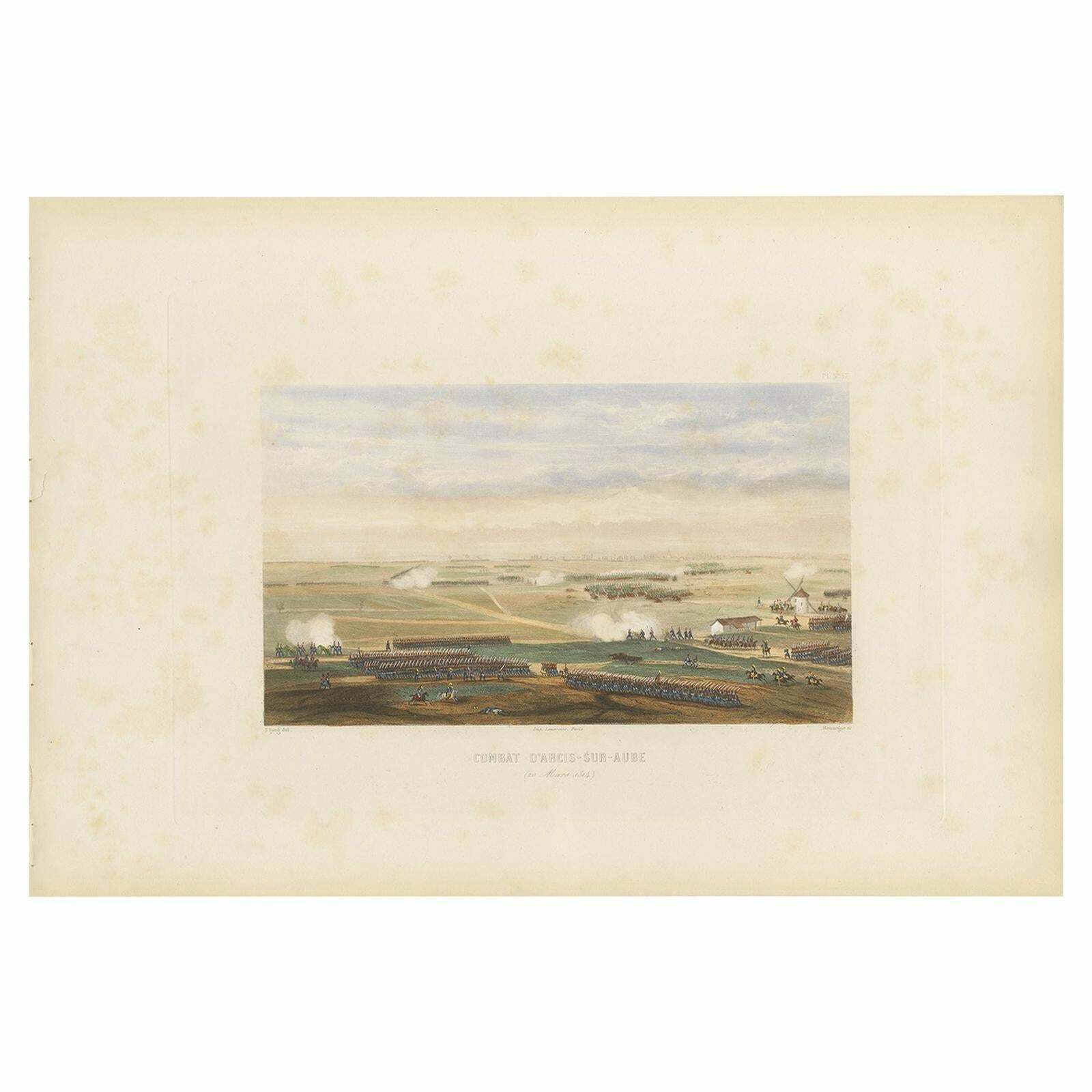 Antique Print Of The Battle Of Arcis Sur Aube, 'Circa 1860'