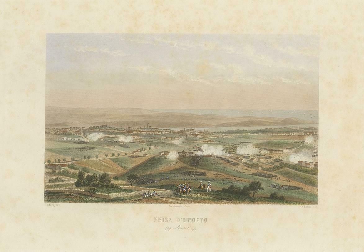 Antique Print Of The Battle Of Oporto 'Circa 1860' photo furniture
