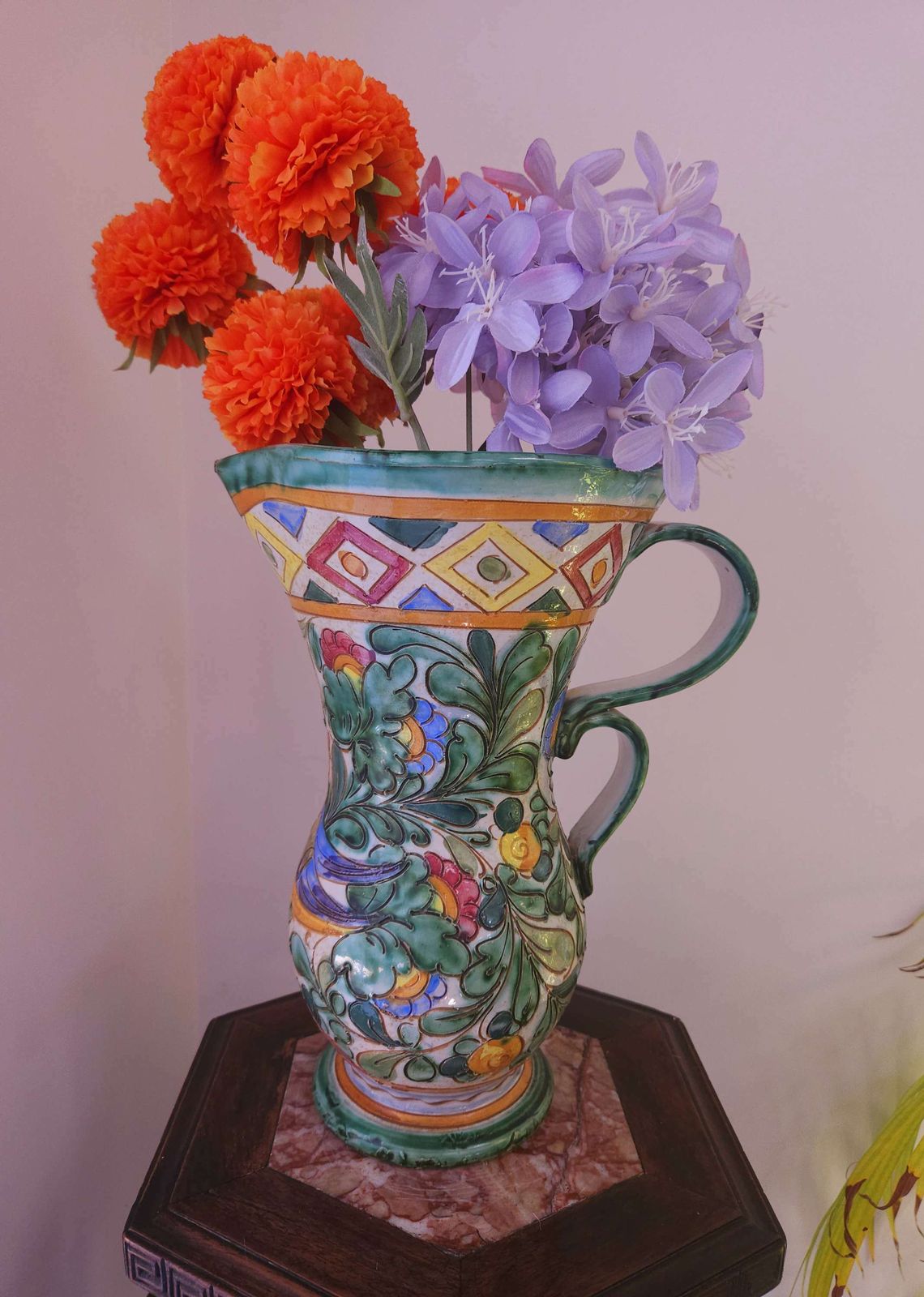 Large And Amazing Technicolour Italian Majolica Vase Jug, In Beswick Ware Style photo 89.0