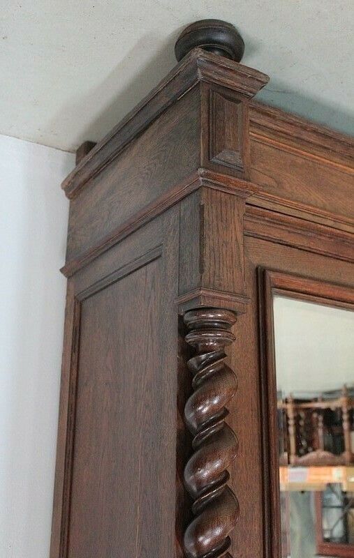 Wardrobe 1 Door Ice Oak Louis XIII Style photo 2050.73