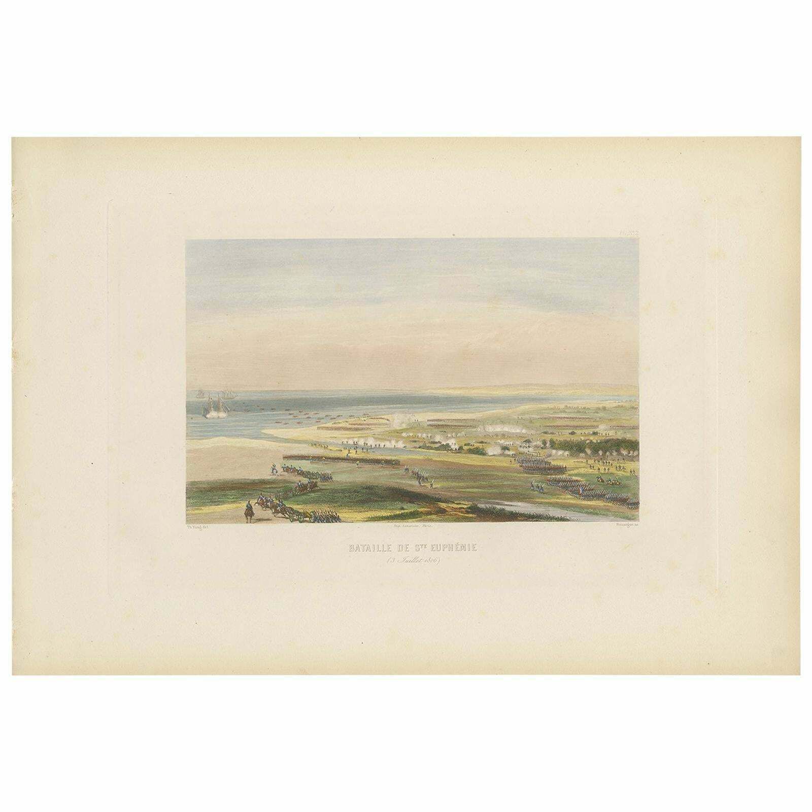 Antique Print Of The Battle Of Maida, 'Circa 1860'
