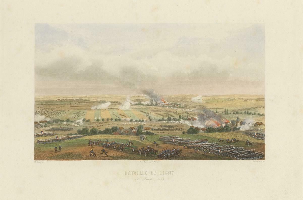 Antique Print Of The Battle Of Ligny 'Circa 1860' photo furniture