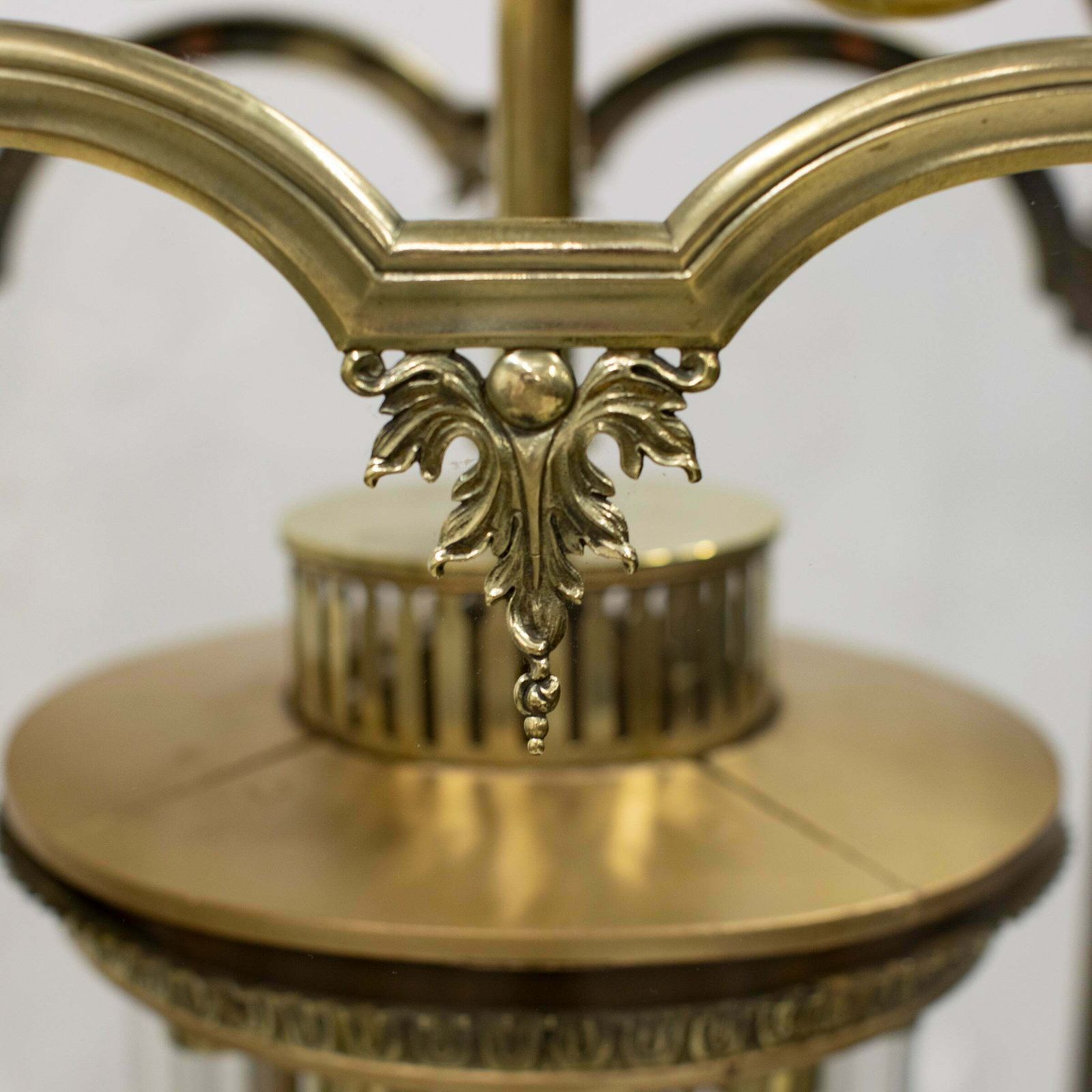 Large English 18th Century Adams Style Polished Brass Hanging Lantern photo Lighting