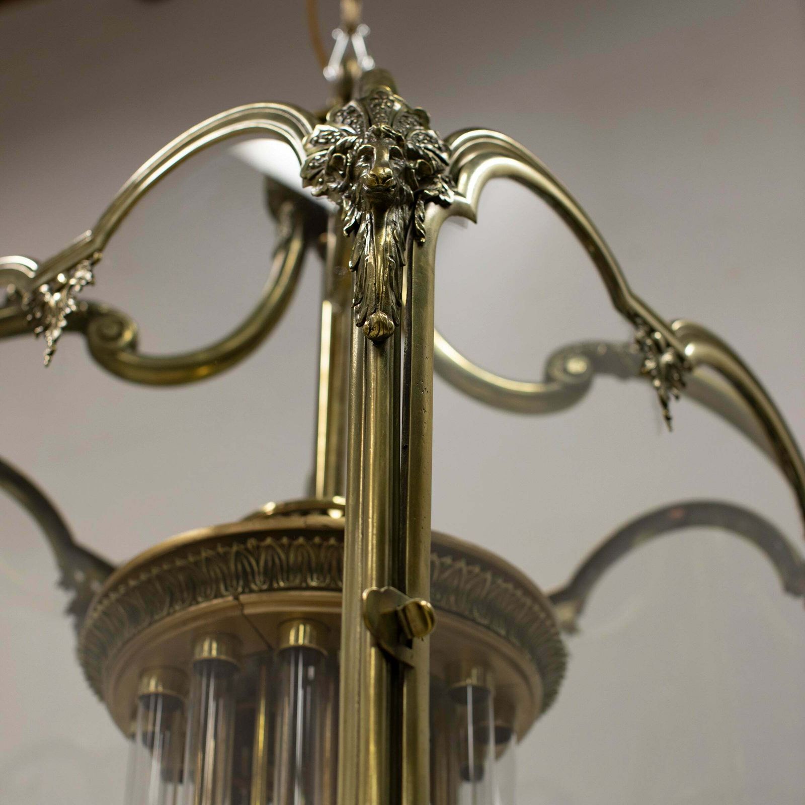 Large English 18th Century Adams Style Polished Brass Hanging Lantern photo buy