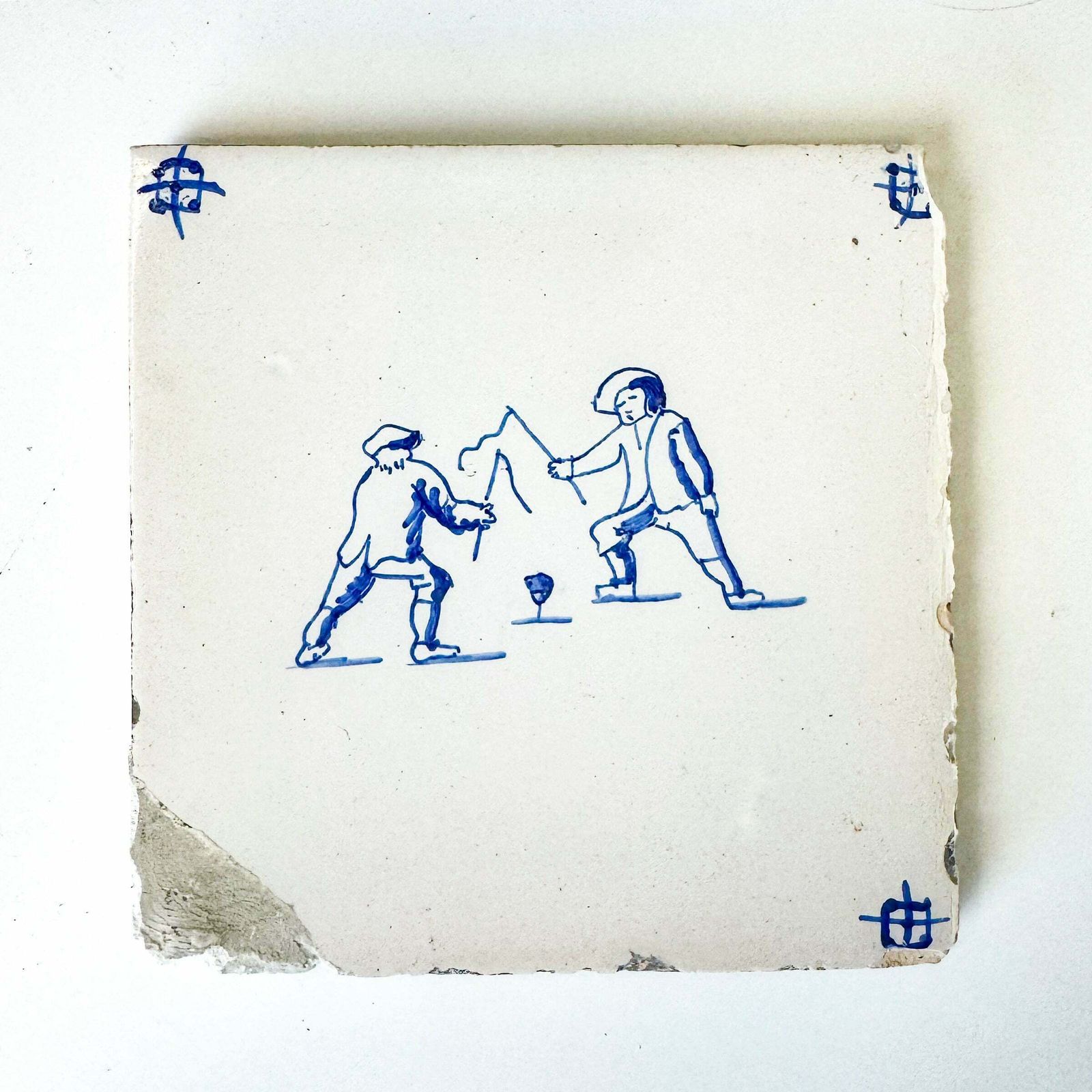 Set Of 6 Antique 18th Century Dutch Delft Tiles photo furniture