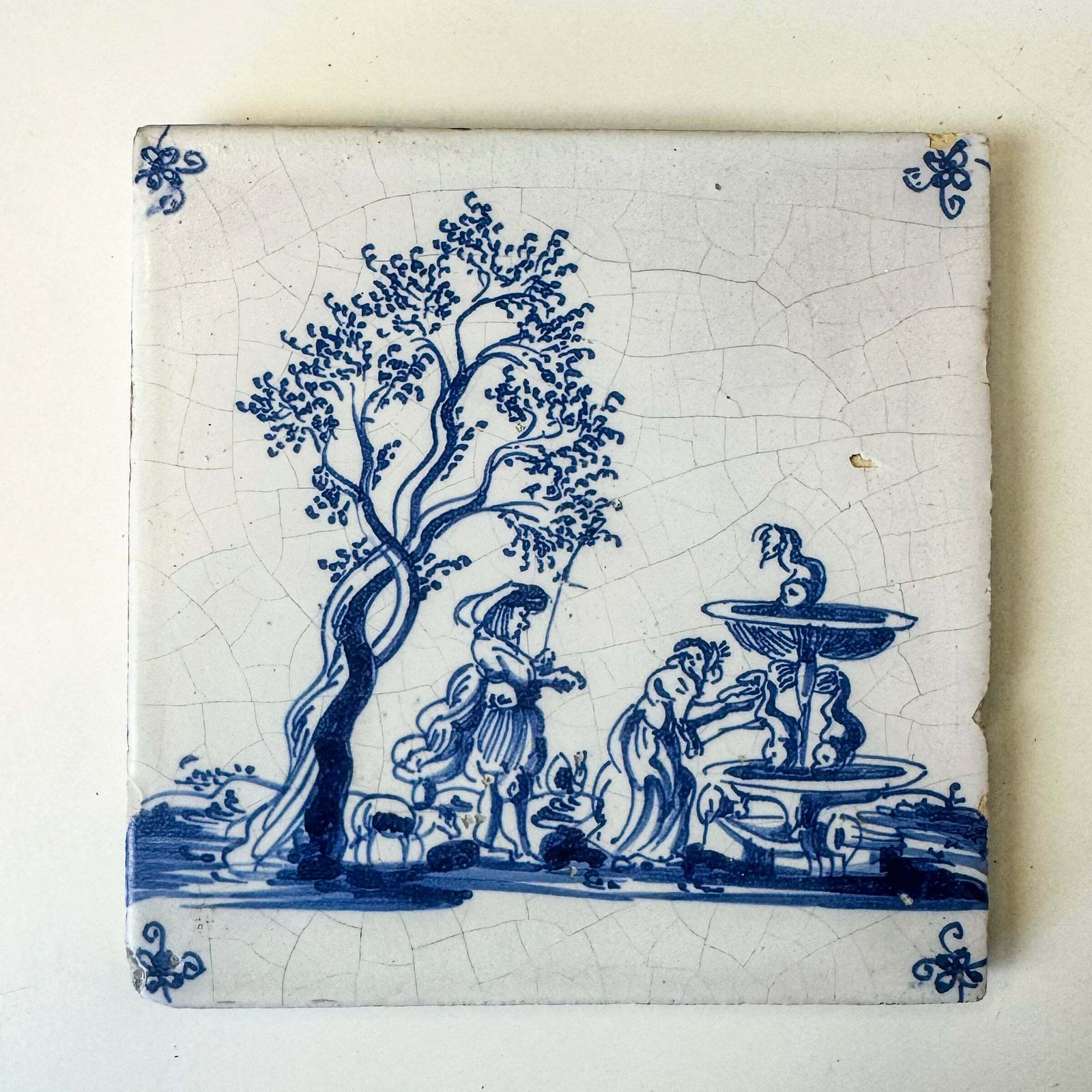 Set Of 2 Antique 18th Century Dutch Delft Tiles photo 300.0