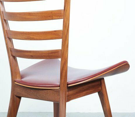 photo furniture Vintage Teak Wooden Ladder Chairs, 1960s, Set Of 4