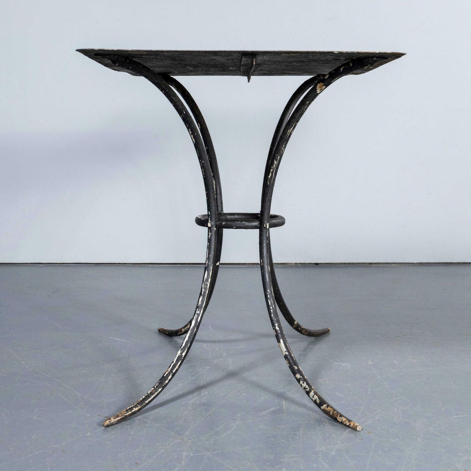 1940’s French Metal Rectangular Outdoor Dining Table – Splayed Base photo for sale
