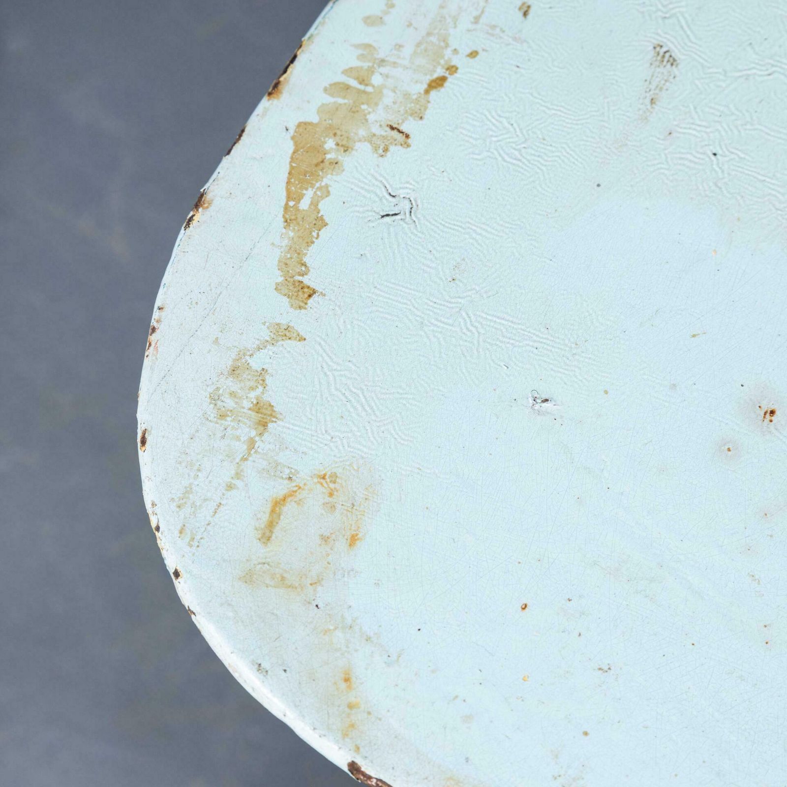 1950’s Simple Light Blue French Square Outdoor Metal Table photo furniture