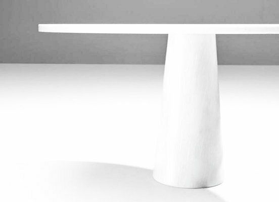 Round Dining Table In White Carrara Marble By Angelo Mangiarotti, 1970s photo furniture