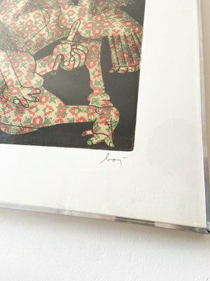 Enrico Baj, Guernica, 1960s, Aquatint, Framed photo furniture