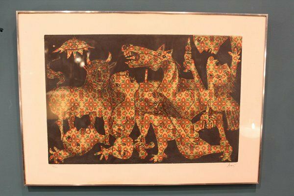 Enrico Baj, Guernica, 1960s, Aquatint, Framed photo vintage