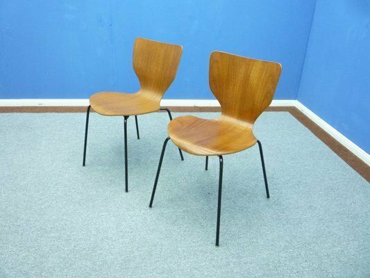 Plywood & Teak Dining Chairs From Mücke & Melder, 1960s, Set Of 2
