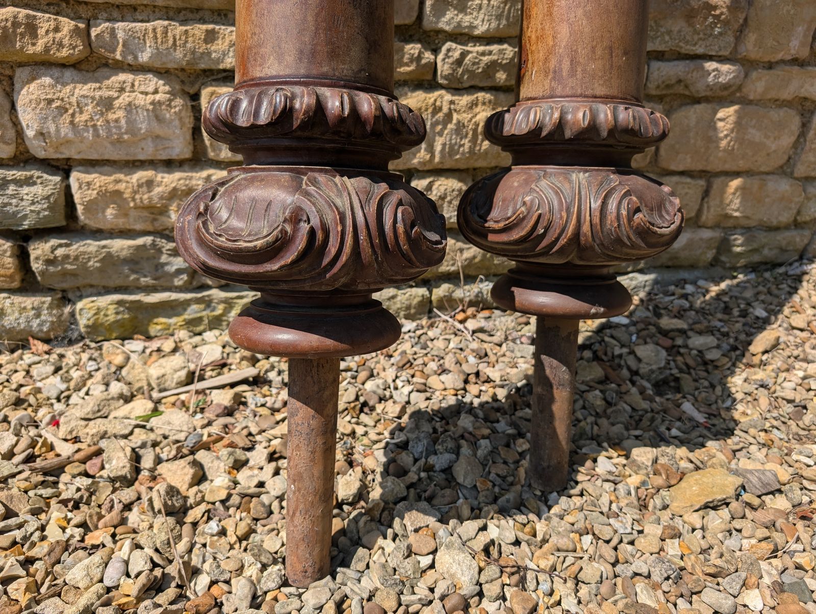 Pair Of 18/ 19th Century Mahogany Posts photo Home Decor