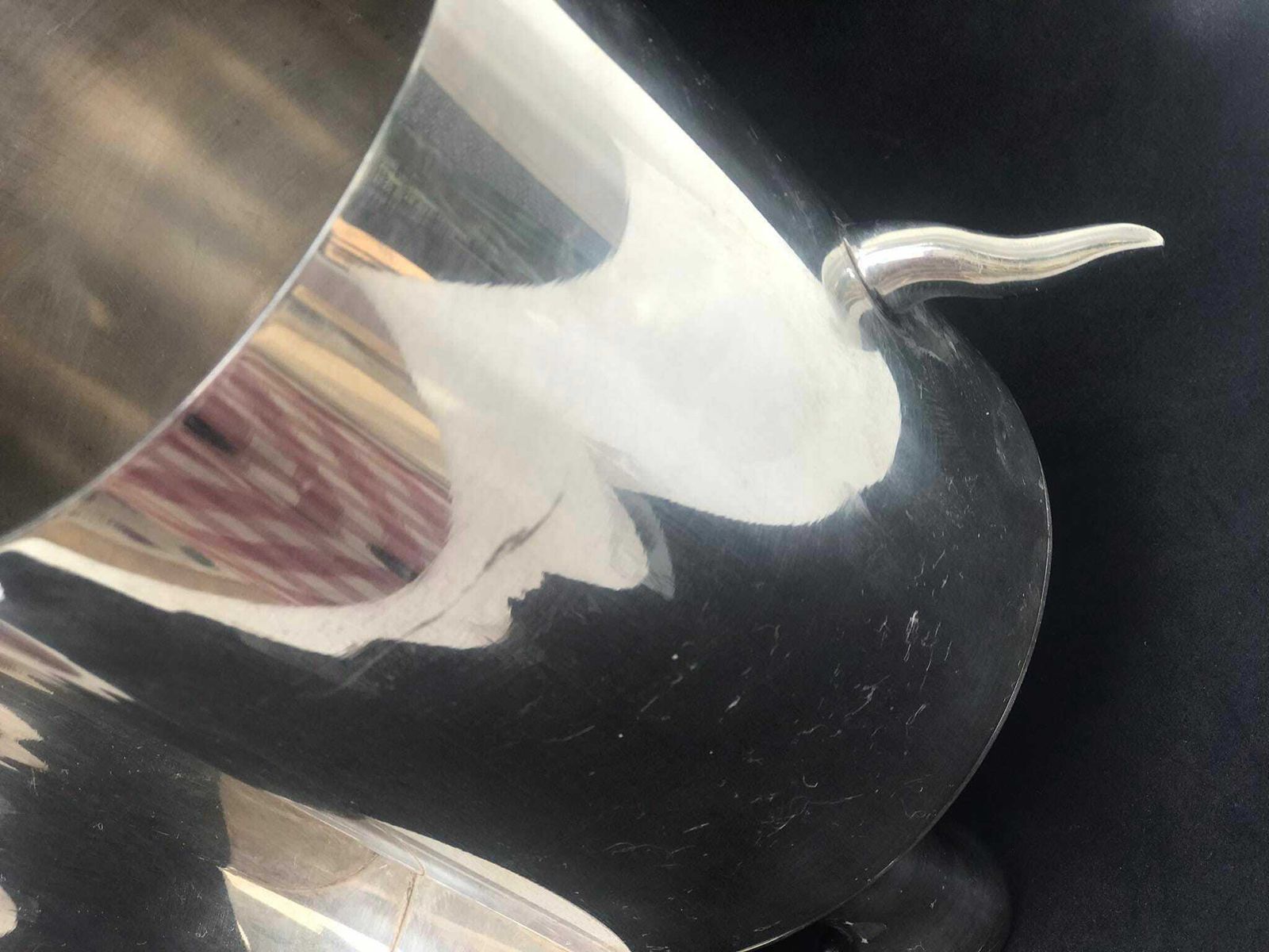 Silver Plate Vintage Wine Bottle Holder Bulldog Shaped 1960s Spain Bar Cart Decor, Animal Lover Gift, Champagne Holder Ice Bucket Luxury photo Home Decor