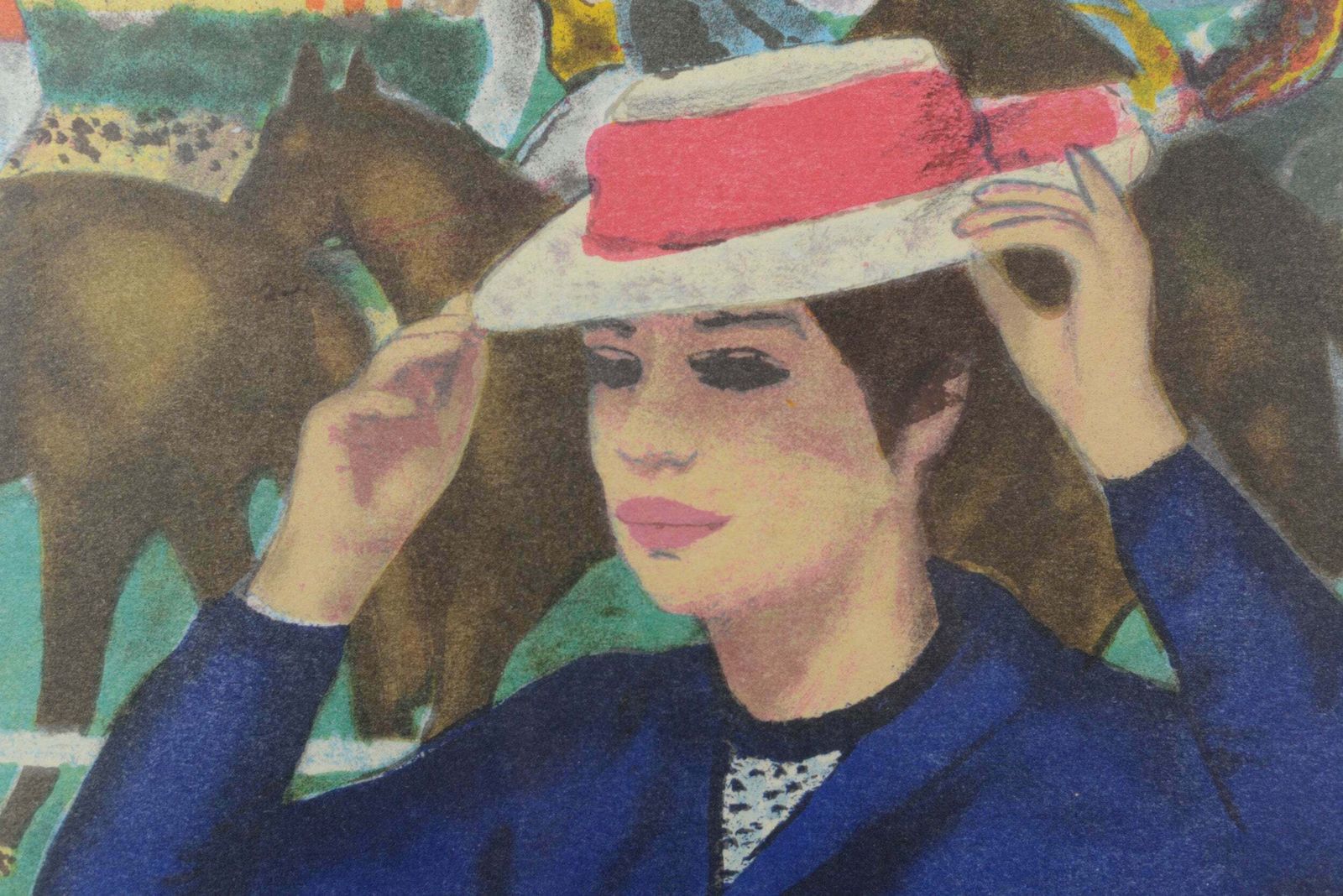 Paardenraces Bij Auteuil   Dame Met Hoed   François Gall photo Kunst