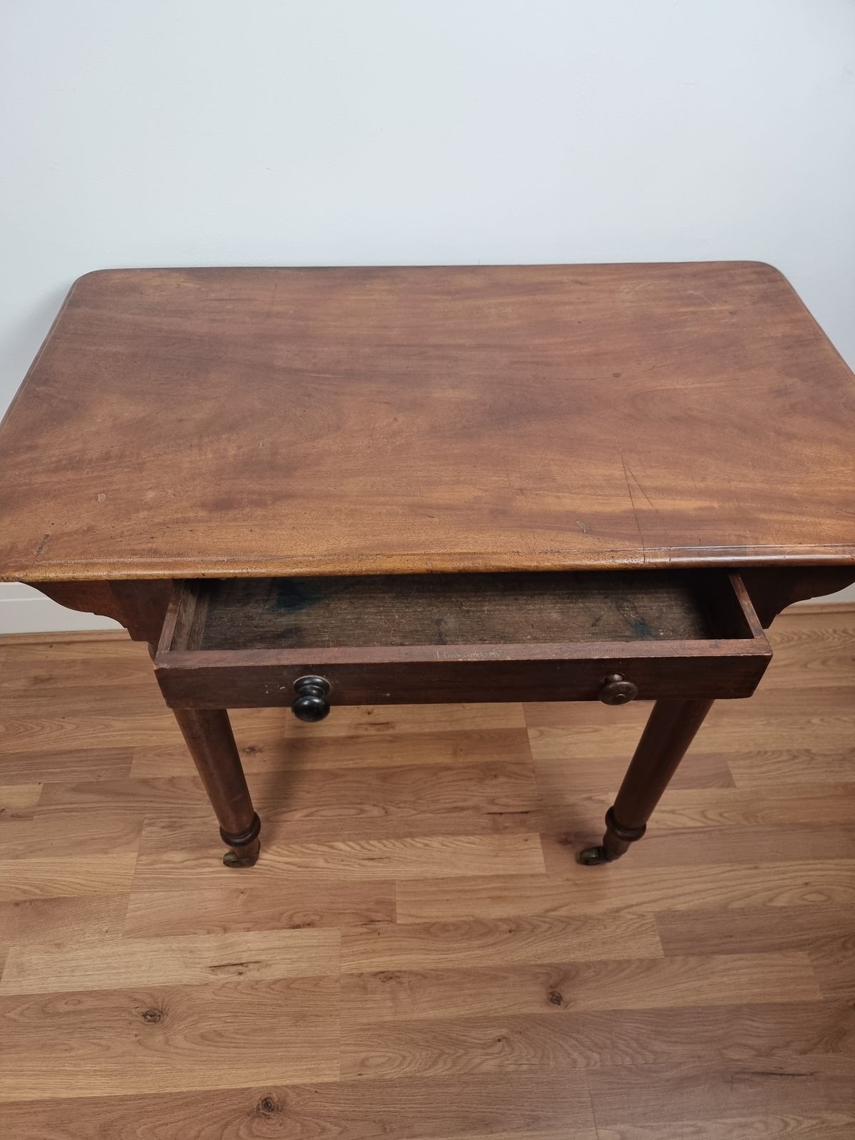 Victorian Holland & Sons Mahogany Writing Table Brass Castors photo vinterior
