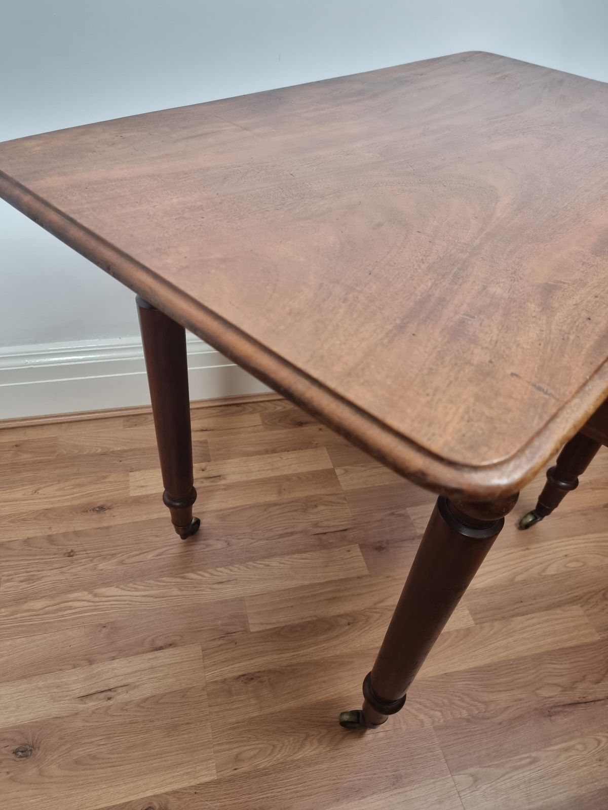 photo for sale Victorian Holland & Sons Mahogany Writing Table Brass Castors