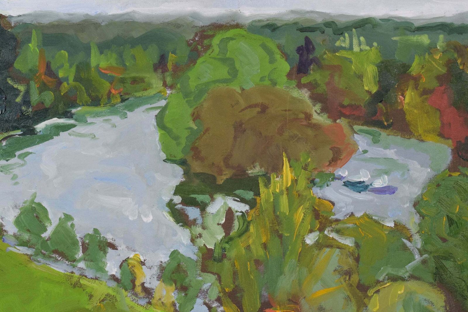 Richmond Terrace In Autumn – En Plein Air Schilderij photo furniture