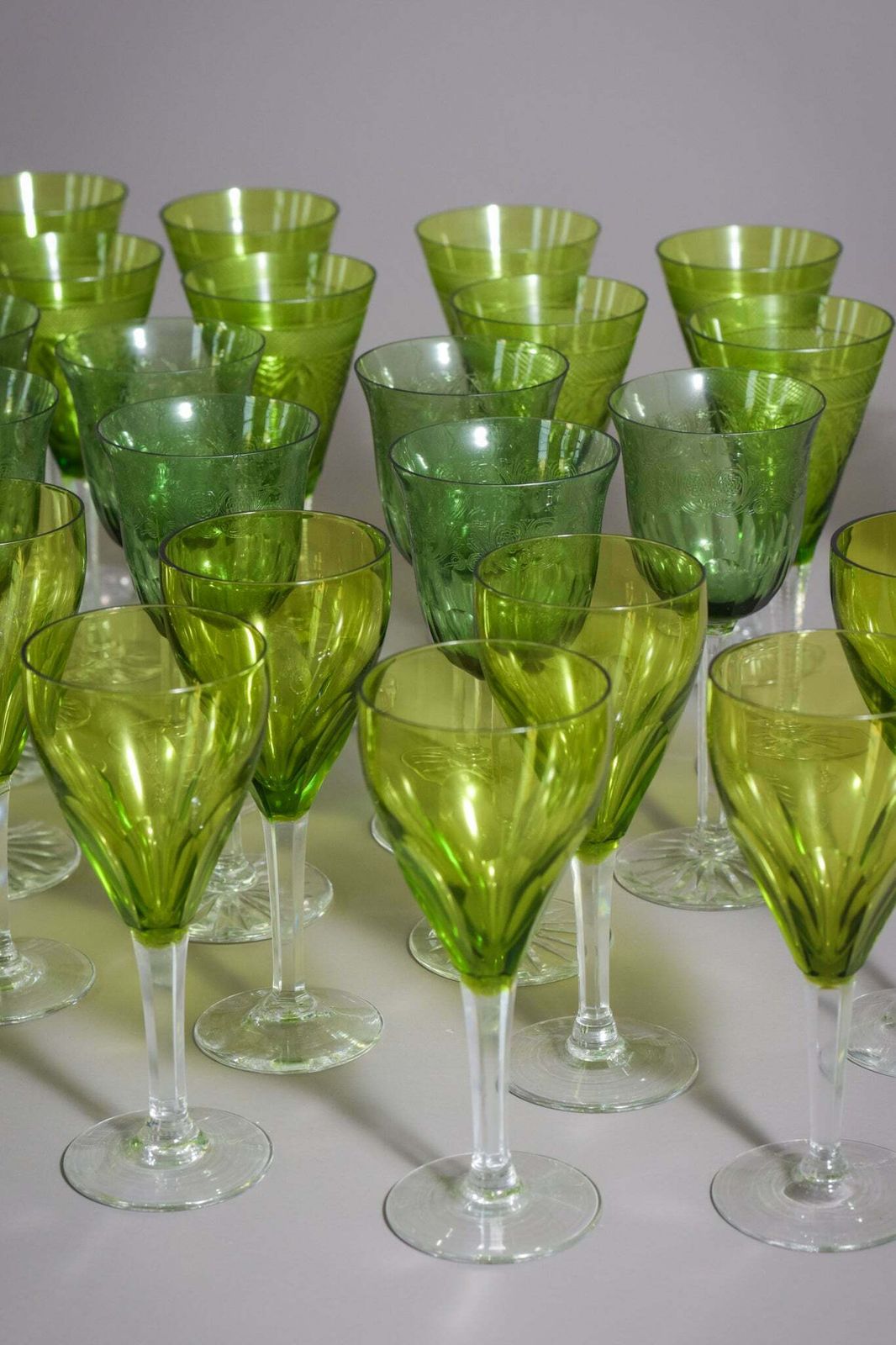 31 Vintage Groene Glazen, Jaren 1910 photo Woonaccessoires