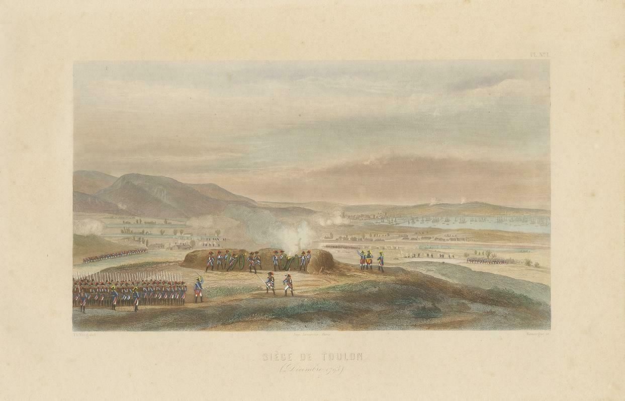 Antique Print Of The Siege Of Toulon 'Circa 1860' photo furniture