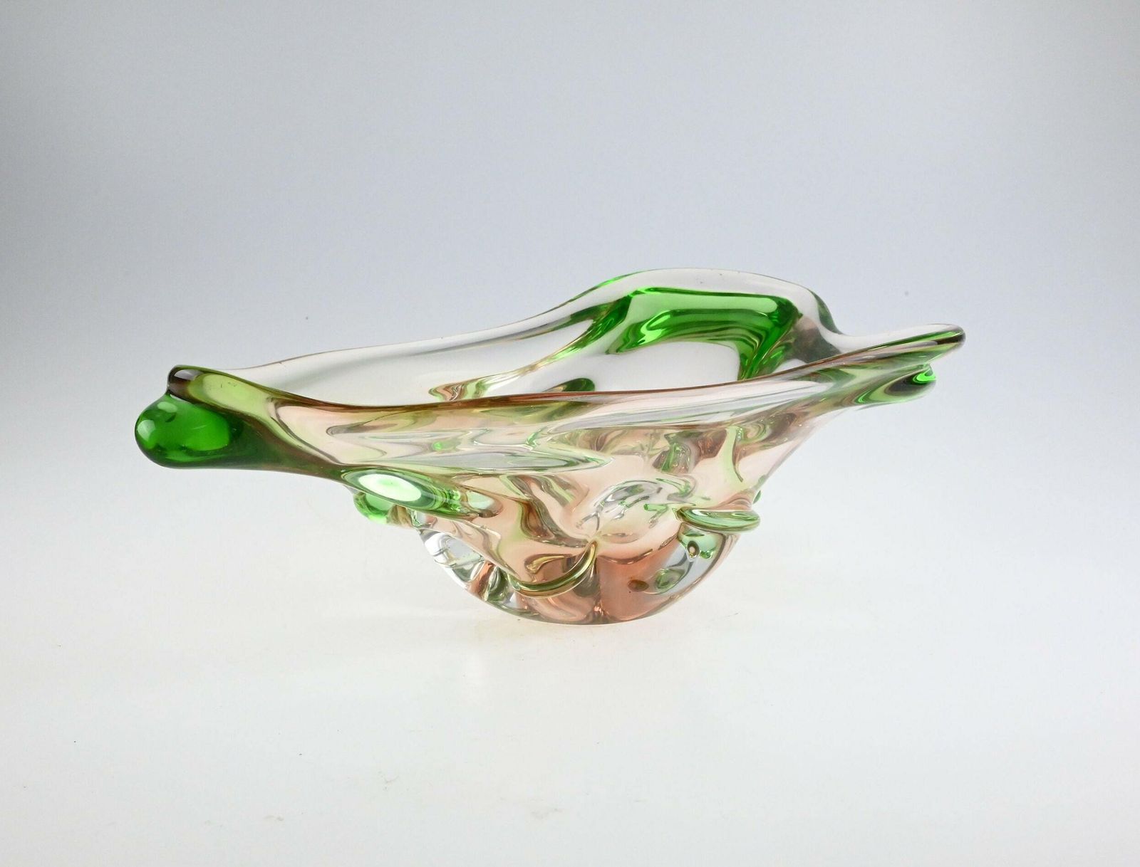 Vintage Niagara Glass Bowl By Frantisek Zemek, Mstisov Glassworks, Czech Glass, Vintage Glass Bowl, Czech Glass Art, Glass, Czech Glass Bowl photo for sale
