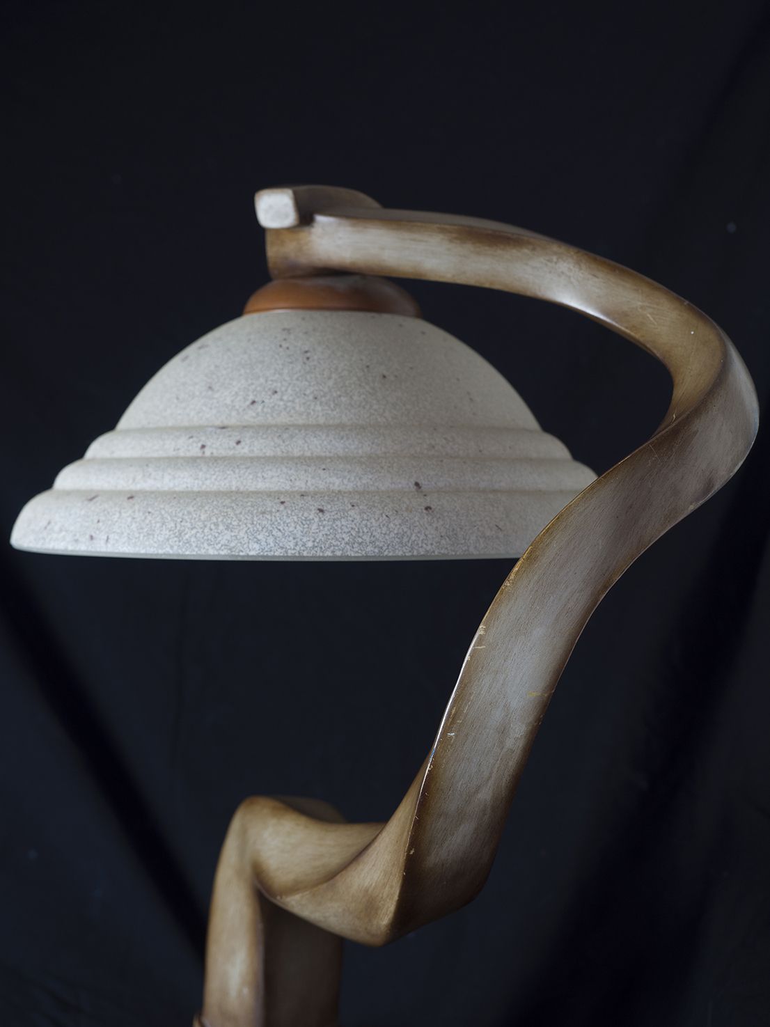 620.0 21st Century Twisted Deco Lamps With Hand Painted Faux Wood Finish photo