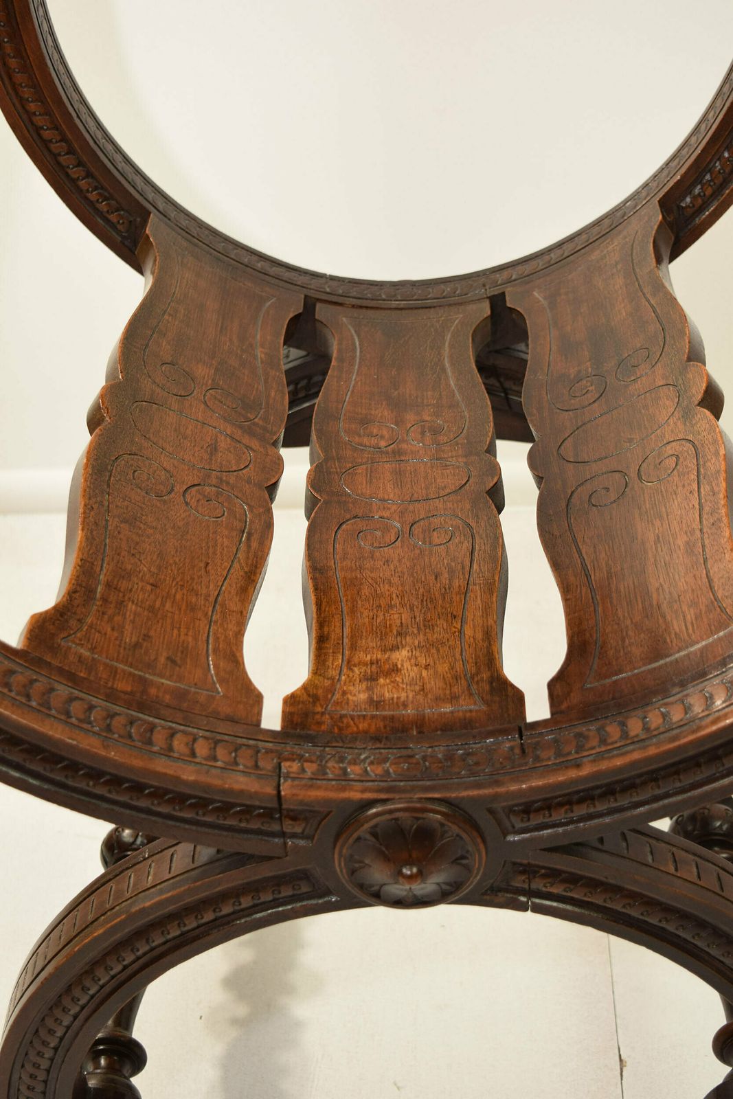19th Century Mahogany Italian Savonarola Chair photo 665.0