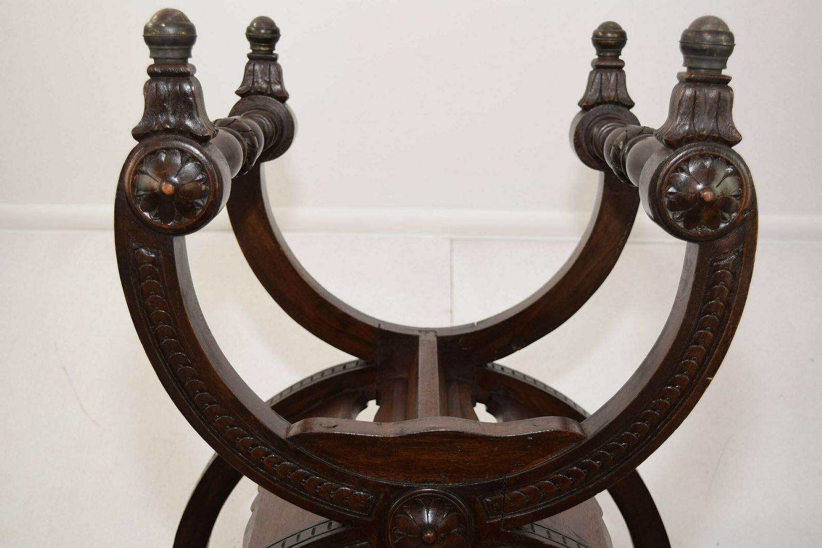 Furniture 19th Century Mahogany Italian Savonarola Chair photo