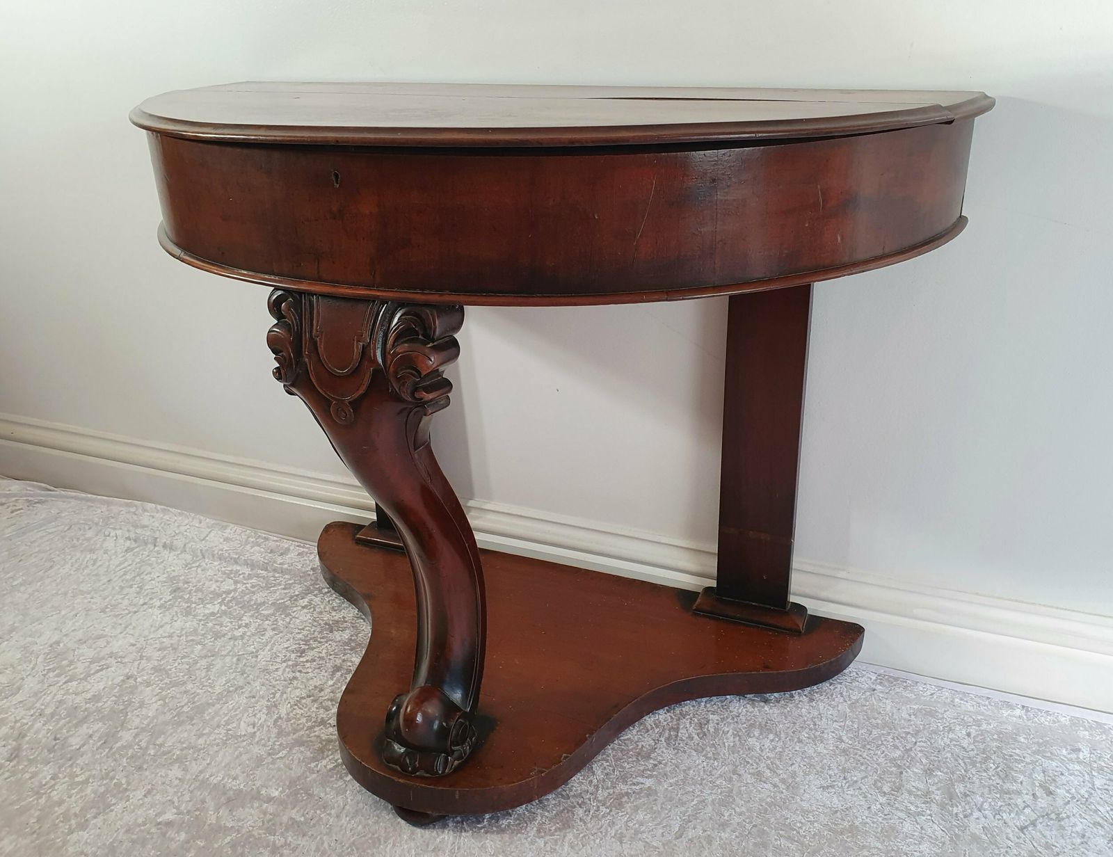 Victorian Demi Lune Console Table photo for sale