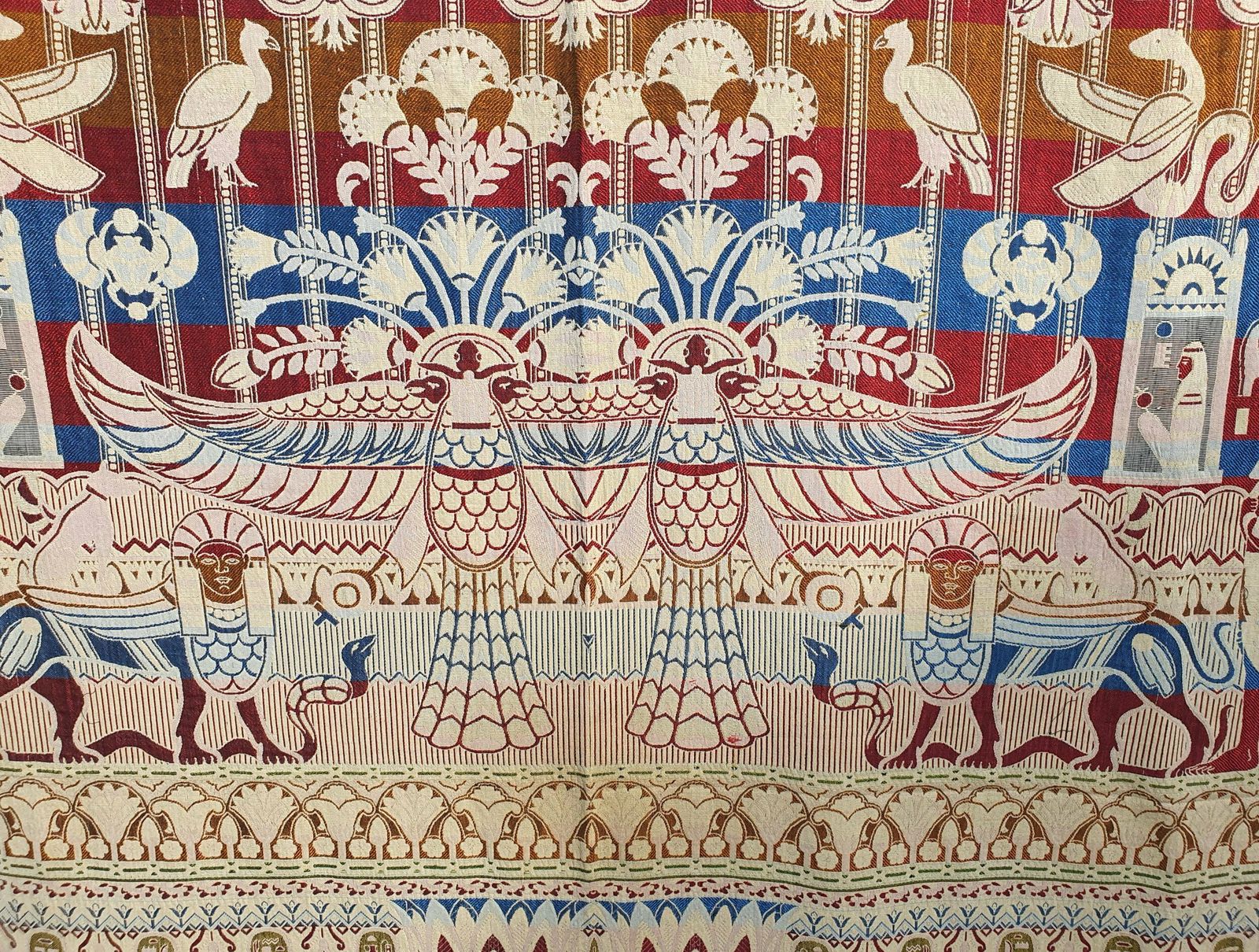 Egyptian Revival Art Deco French Jacquard Shawl photo 1125.0