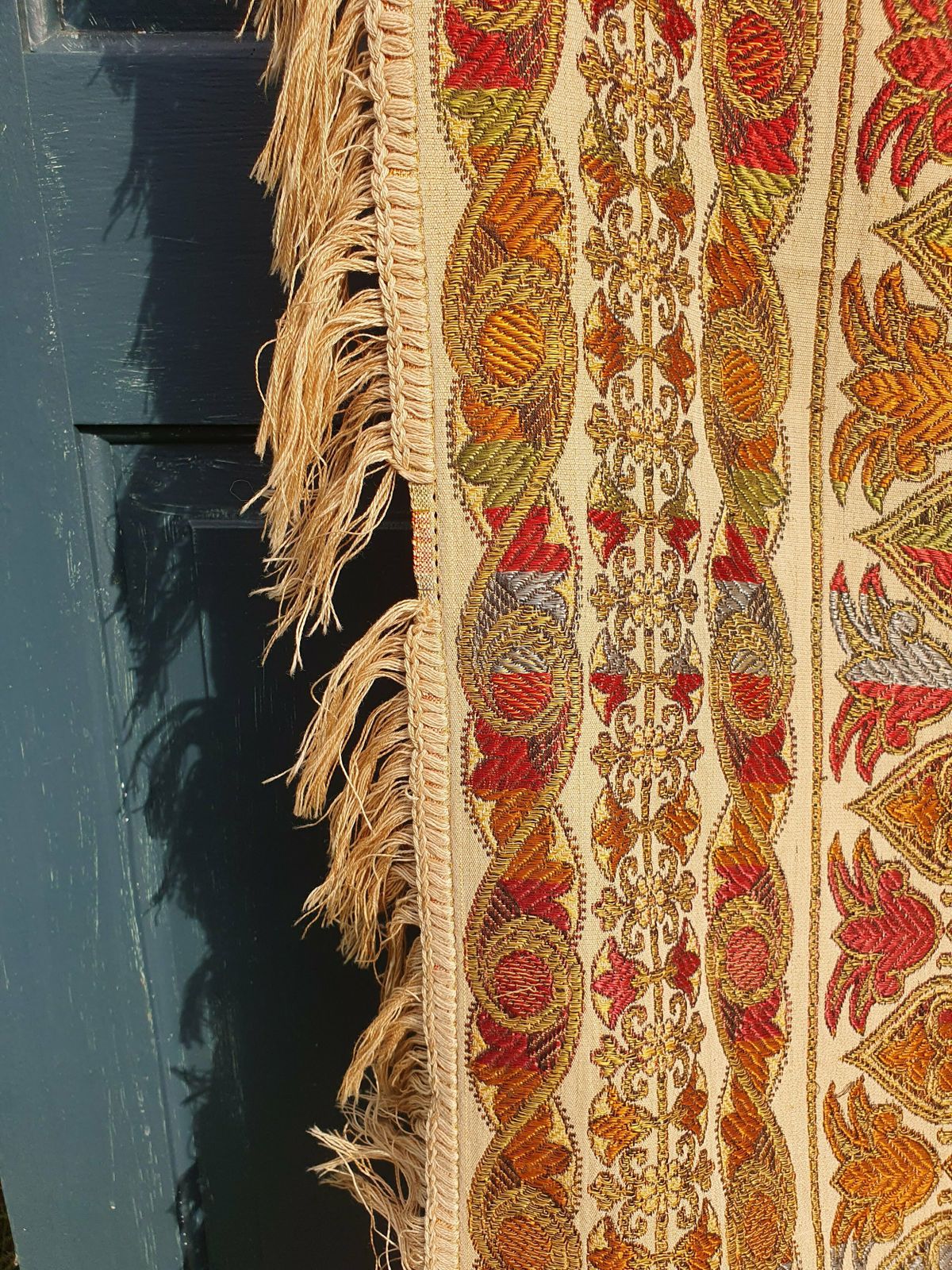 photo for sale Egyptian Revival Art Deco French Jacquard Shawl
