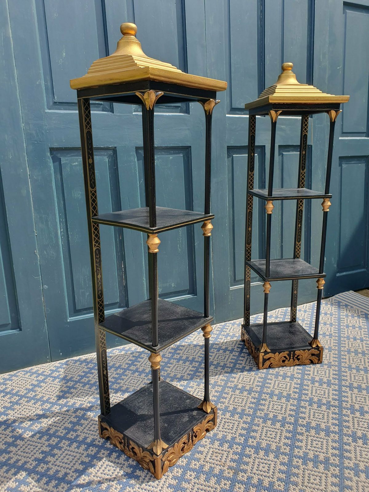 Chinoiserie Pagoda Style Vintage Shelves